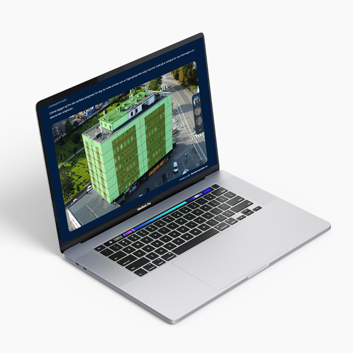 Mockup av prosjektside på laptop